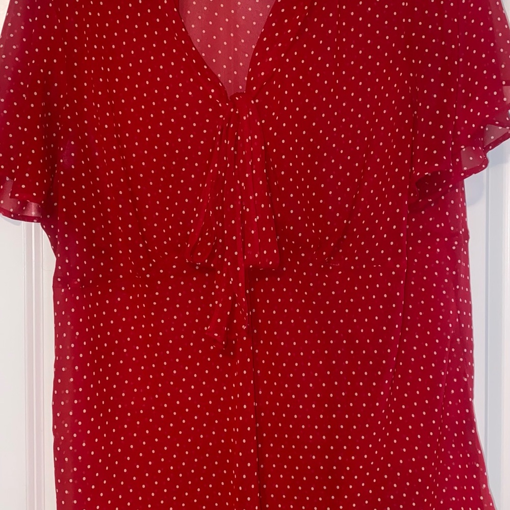Red Polka Dot Blouse